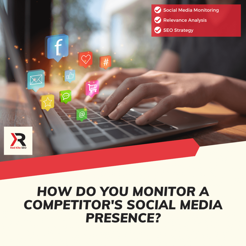 How do you monitor a competitor's social media presence?